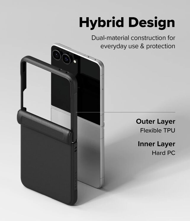 Защитный чехол Ringke Onyx Flap для Samsung Galaxy Flip 8 (8800380460584) - Black: фото 12 из 20