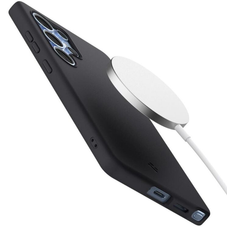 Захисна накладка Spigen (SGP) Silicone Fit (MagFit) для Samsung Galaxy S25 Ultra (S938) ACS09017 - Black: фото 4 з 21