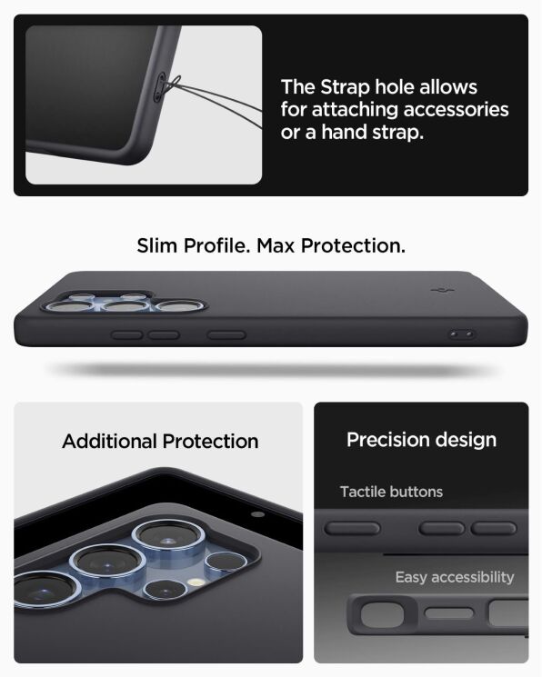 Захисна накладка Spigen (SGP) Silicone Fit (MagFit) для Samsung Galaxy S25 Ultra (S938) ACS09017 - Black: фото 16 з 21