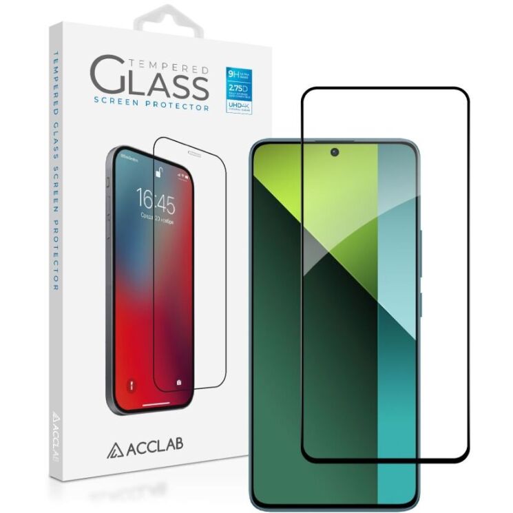 Защитное стекло ACCLAB Full Glue для Xiaomi Redmi Note 13 Pro 5G - Black: фото 1 из 7