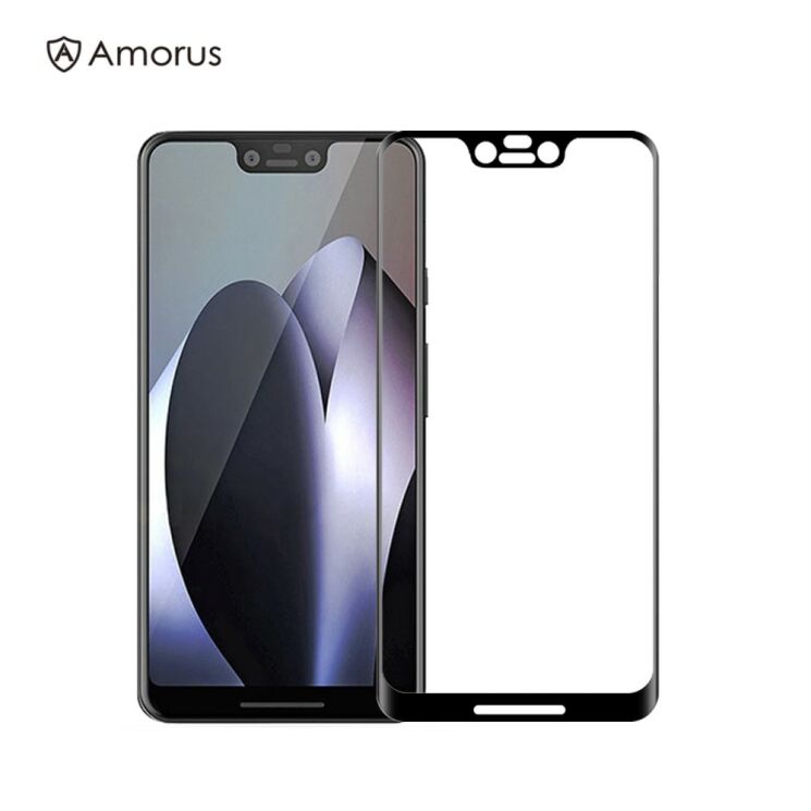 Захисне скло AMORUS 3D Curved Glass для Google Pixel 3 XL - Black: фото 5 з 8