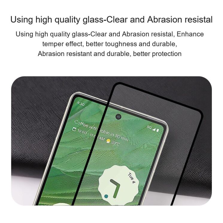 Захисне скло AMORUS Full Glue Tempered Glass для Google Pixel 9 / 9 Pro - Black: фото 7 з 9