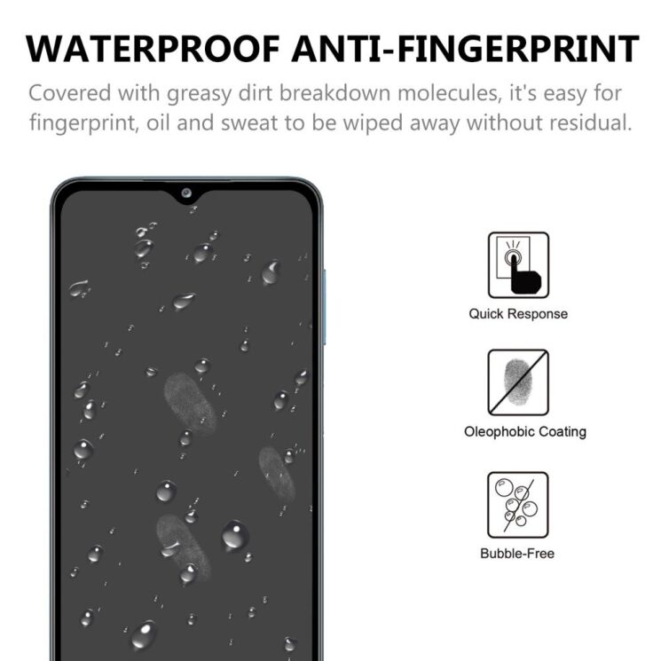 Защитное стекло Deexe Full Glue Coverage для Samsung Galaxy A13 5G - Black: фото 4 из 6