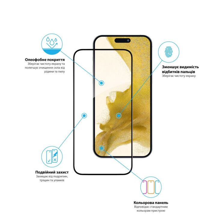 Захисне скло Global Full Glue для iPhone 15 - Black: фото 4 з 4