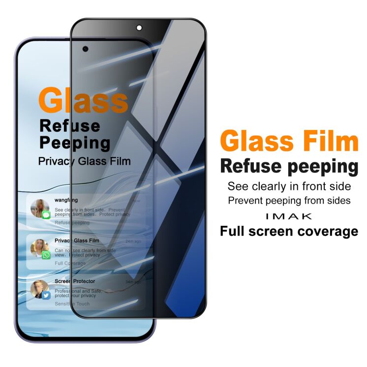 Защитное стекло IMAK Privacy 9H Protect для Xiaomi Redmi Note 17 (4G/5G) - Black: фото 3 из 8