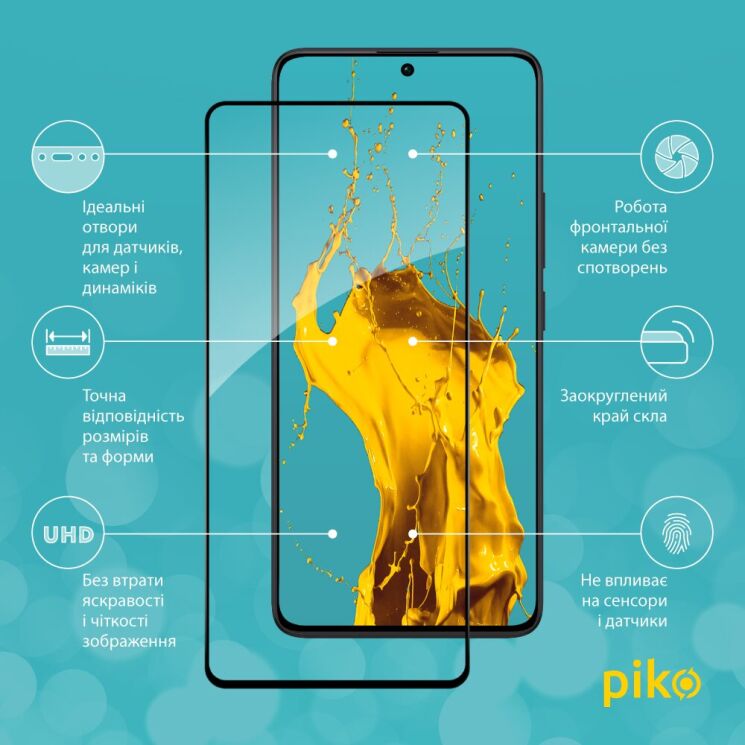 Защитное стекло Piko Full Glue для Xiaomi Redmi Note 13 5G - Black: фото 3 из 5