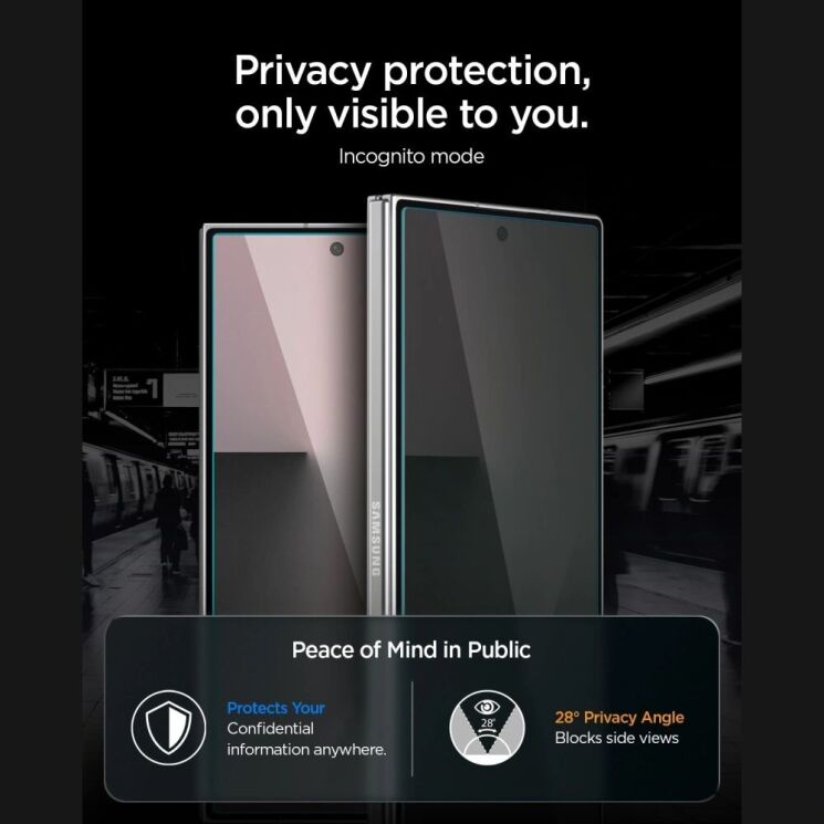 Комплект защитных стекол (2шт) Spigen GLAS.tR EZ Fit Pro Privacy Set для Samsung Galaxy Fold 8 Ultra / Fold 7 (AGL12250) - Black (424570B) Комплект защитных стекол (2шт) Spigen GLAS.tR EZ Fit Pro Privacy Set для Samsung Galaxy Fold 8 Ultra / Fold 7 (AGL12250) - Black: фото 8 из 15