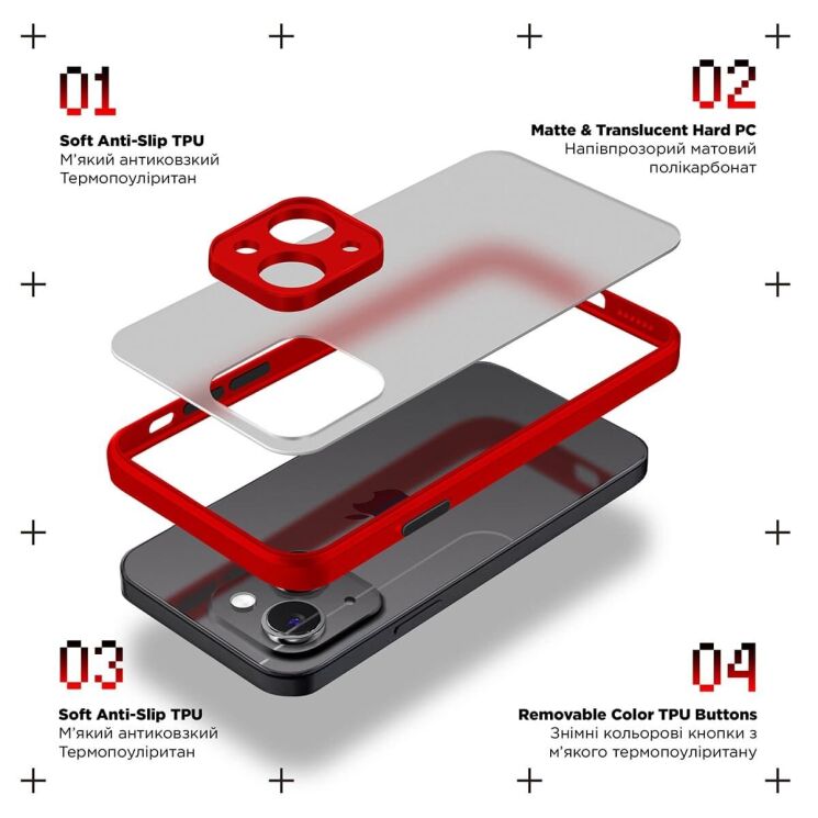 Защитный чехол ArmorStandart Frosted Matte для Xiaomi Redmi Note 13 Pro 4G - Red: фото 3 из 3