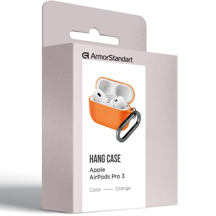 Защитный чехол ArmorStandart Hang Case для AirPods Pro 3 - Orange (390127O) Защитный чехол ArmorStandart Hang Case для AirPods Pro 3 - Orange: фото 2 из 2