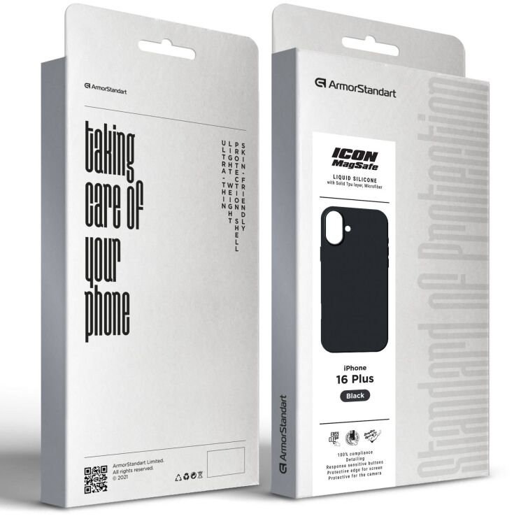 Защитный чехол ArmorStandart ICON MagSafe для Apple iPhone 16 Plus - Black: фото 2 из 2