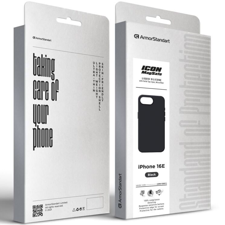 Защитный чехол ArmorStandart ICON2 MagSafe для Apple iPhone 16e - Black: фото 3 из 3