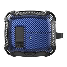 Защитный чехол Deexe Carbon Shield для Samsung Galaxy Buds 3 / Buds 3 Pro - Black / Blue: фото 1 из 9