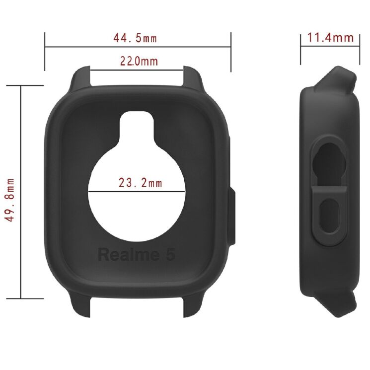 Защитный чехол Deexe Color Frame для Realme Watch 5 - Black (402703B) Защитный чехол Deexe Color Frame для Realme Watch 5 - Black: фото 4 из 4