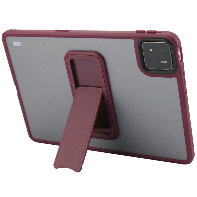 Защитный чехол Deexe Crystal Kickstand для Xiaomi Pad 7 / 7 Pro - Wine Red: фото 2 из 10