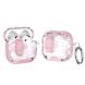 Защитный чехол Deexe Crystal Lock для AirPods 4 - Pink White Flower (364456E). Фото 1 из 9