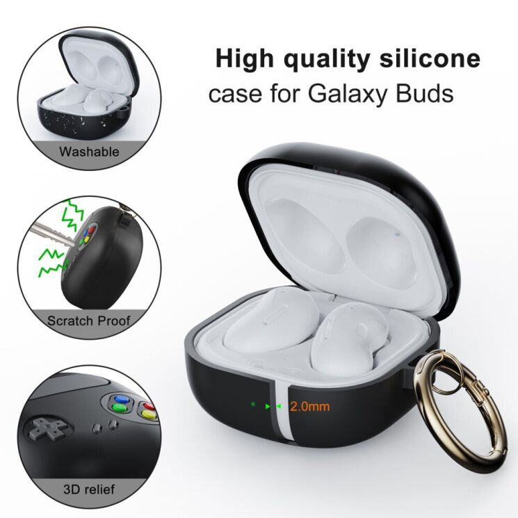 Защитный чехол Deexe Game Console для Samsung Galaxy Buds Live / Buds Pro / Buds 2 / Buds 2 Pro / Buds FE - White: фото 2 из 4