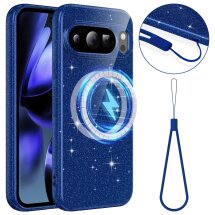 Защитный чехол Deexe Glitter Case with MagSafe для Google Pixel 10 Pro - Blue: фото 1 из 7