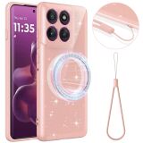 Захисний чохол Deexe Glitter Case with MagSafe для Motorola Edge 70 Fusion - Pink: фото 1 з 7