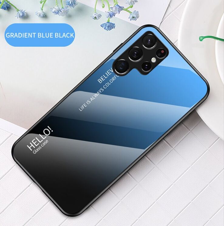 Захисний чохол Deexe Gradient Color для Samsung Galaxy S22 Ultra - Black / Blue: фото 2 з 9