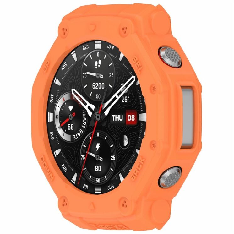 Защитный чехол Deexe Hollow Cover для Xiaomi Amazfit T-ReX 3 - Orange: фото 2 из 6