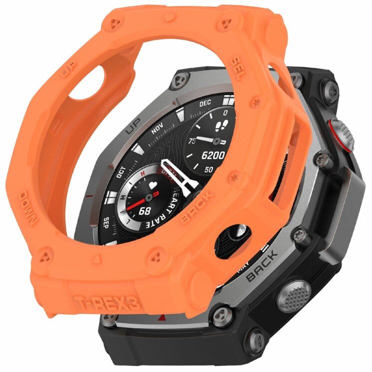 Защитный чехол Deexe Hollow Cover для Xiaomi Amazfit T-ReX 3 - Orange: фото 1 из 6