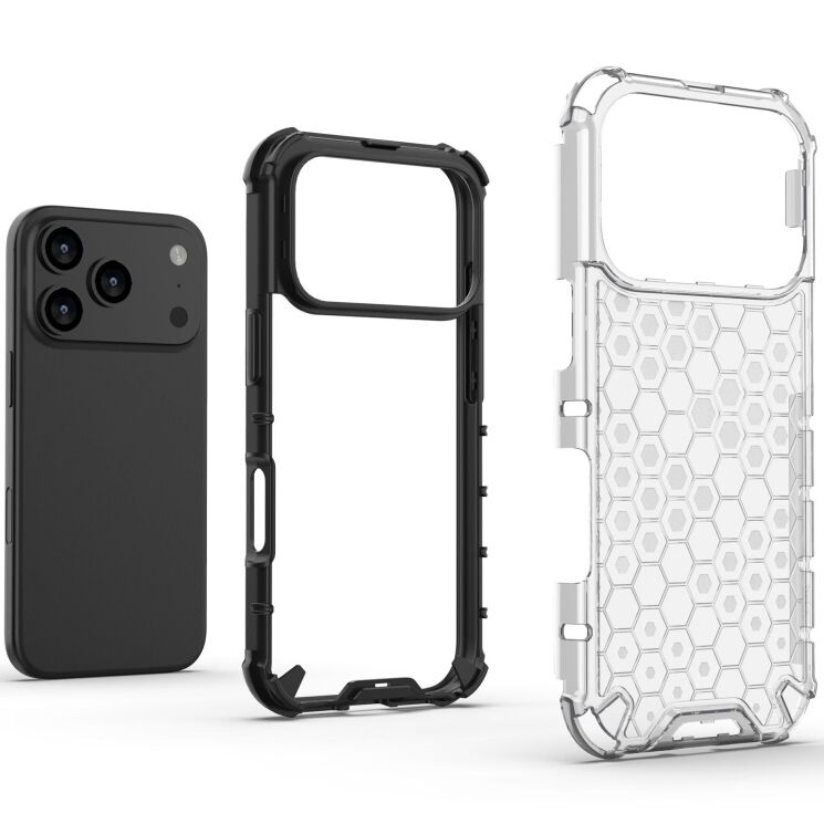 Защитный чехол Deexe Honeycomb Series для Apple iPhone 17 Pro - Grey: фото 7 из 8