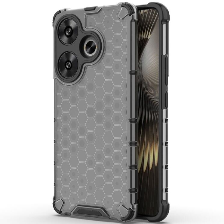 Защитный чехол Deexe Honeycomb Series для Xiaomi Poco F6 - Black: фото 1 из 5