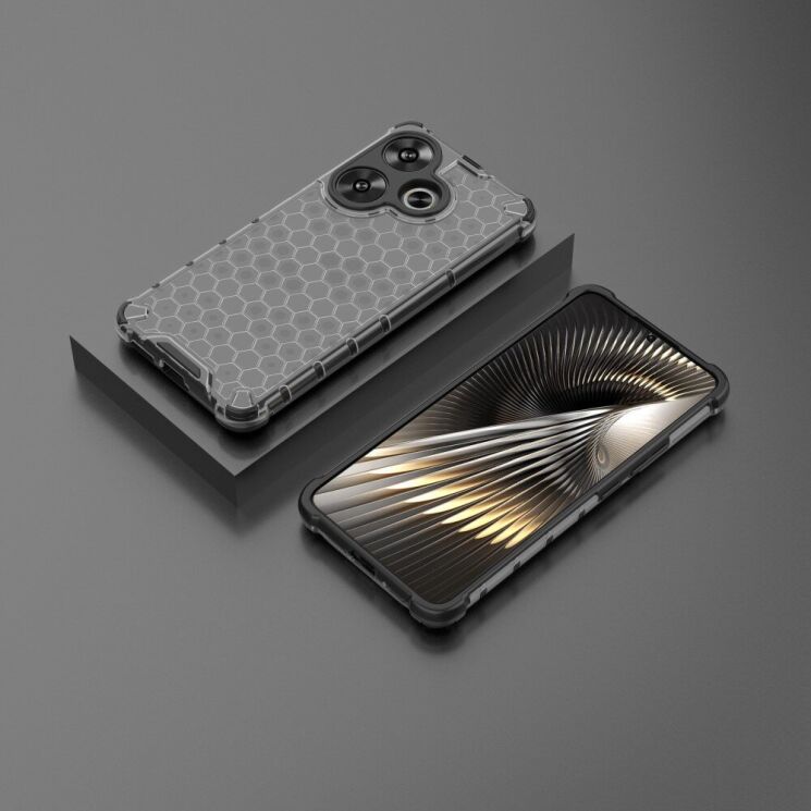 Защитный чехол Deexe Honeycomb Series для Xiaomi Poco F6 - Black: фото 3 из 5