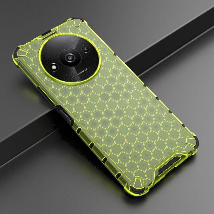 Захисний чохол Deexe Honeycomb Series для Xiaomi Redmi A3 - Green: фото 2 з 7