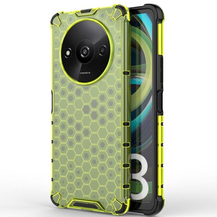 Захисний чохол Deexe Honeycomb Series для Xiaomi Redmi A3 - Green: фото 1 з 7