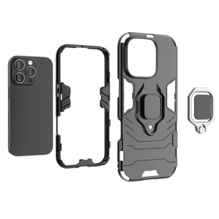 Защитный чехол Deexe Hybrid Case для Apple iPhone 16 Pro - Black: фото 5 из 6