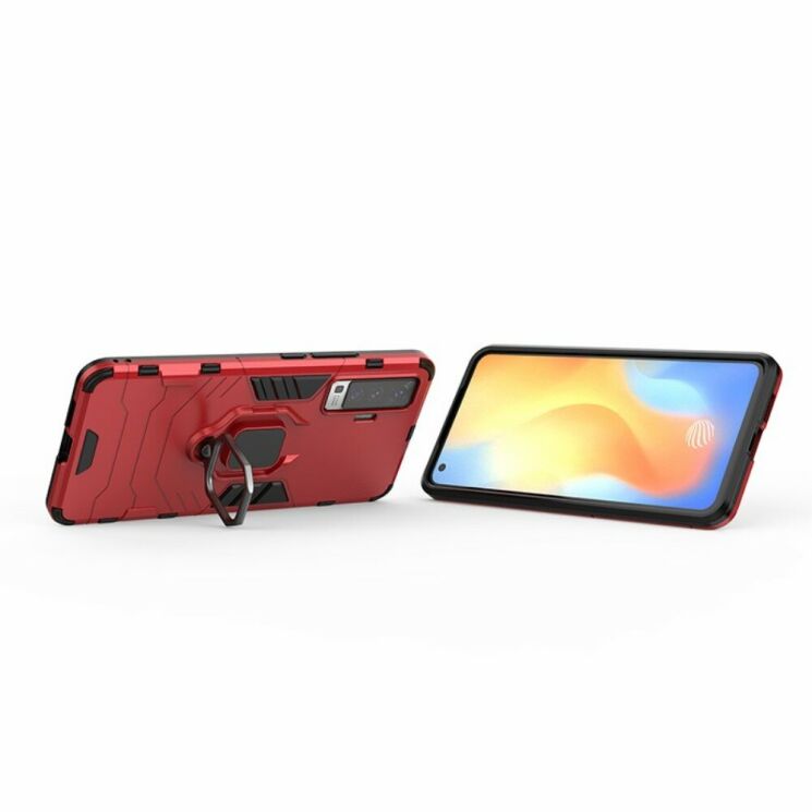 Чохол з підставкою Deexe Hybrid Case для VIVO X50 - Red: фото 4 з 7