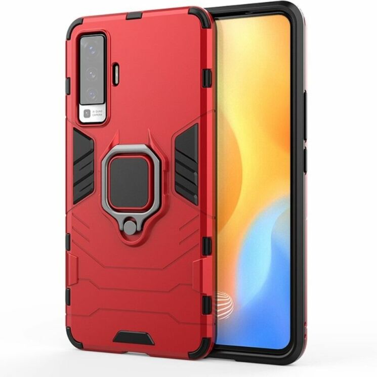 Чохол з підставкою Deexe Hybrid Case для VIVO X50 - Red: фото 2 з 7