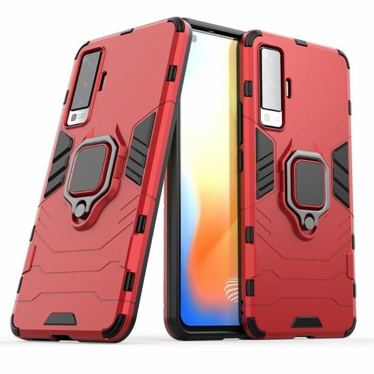 Чохол з підставкою Deexe Hybrid Case для VIVO X50 - Red: фото 1 з 7