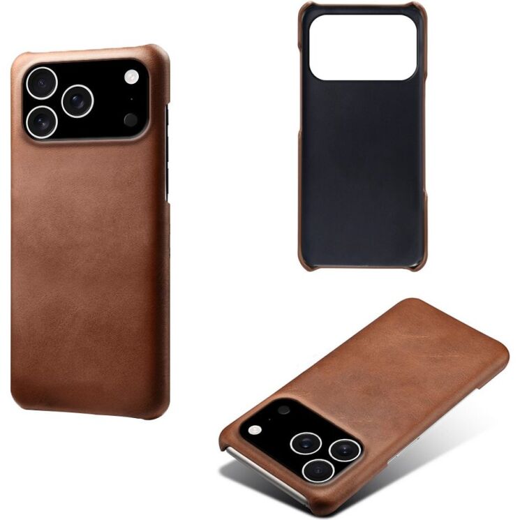 Захисний чохол Deexe Leather Back Cover для iPhone 18 Pro / 17 Pro - Brown: фото 4 з 5