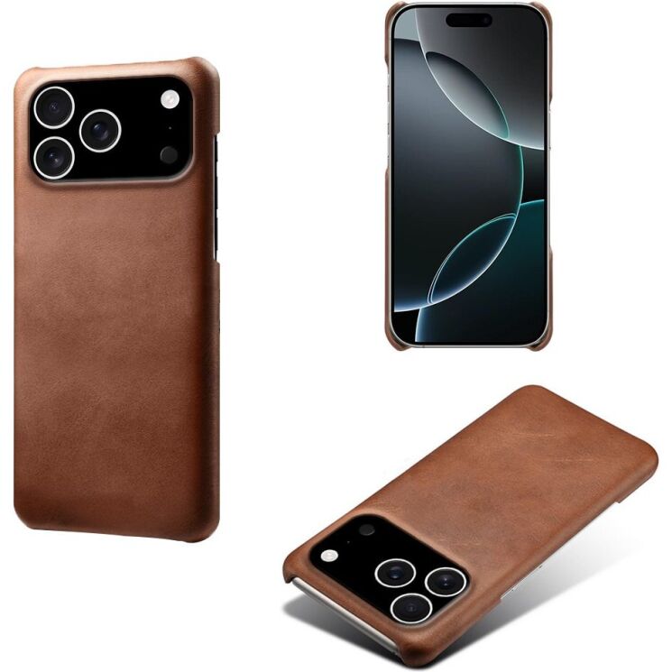 Захисний чохол Deexe Leather Back Cover для iPhone 18 Pro / 17 Pro - Brown: фото 3 з 5