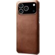Захисний чохол Deexe Leather Back Cover для iPhone 18 Pro / 17 Pro - Brown (423614Z)