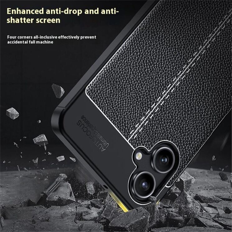 Захисний чохол Deexe Leather Cover для Samsung Galaxy A06 (A065) - Black: фото 10 з 11