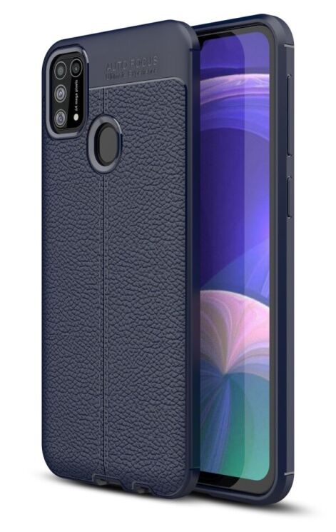 Силиконовый (TPU) чехол Deexe Leather Cover для Samsung Galaxy M31 (M315) - Blue: фото 1 из 11