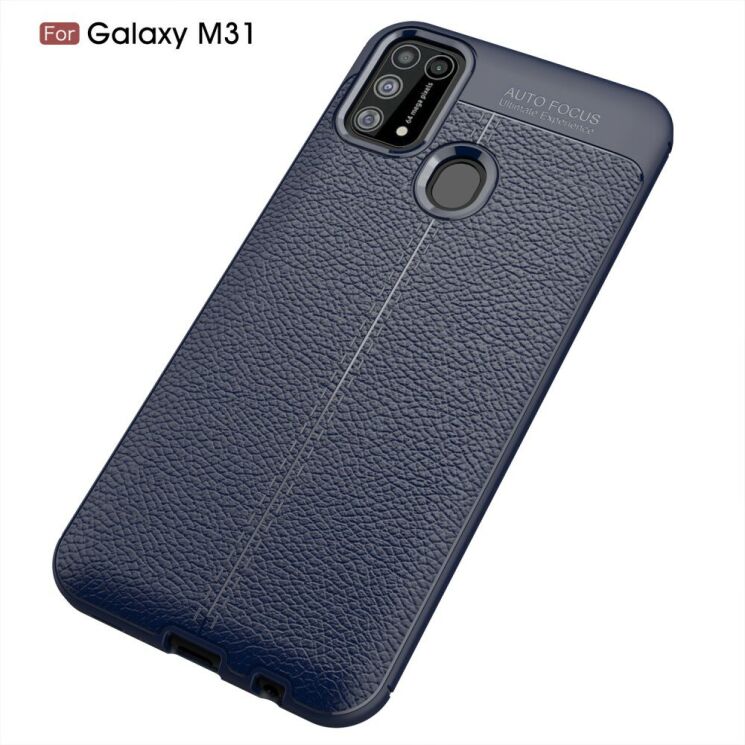 Силиконовый (TPU) чехол Deexe Leather Cover для Samsung Galaxy M31 (M315) - Blue: фото 2 из 11