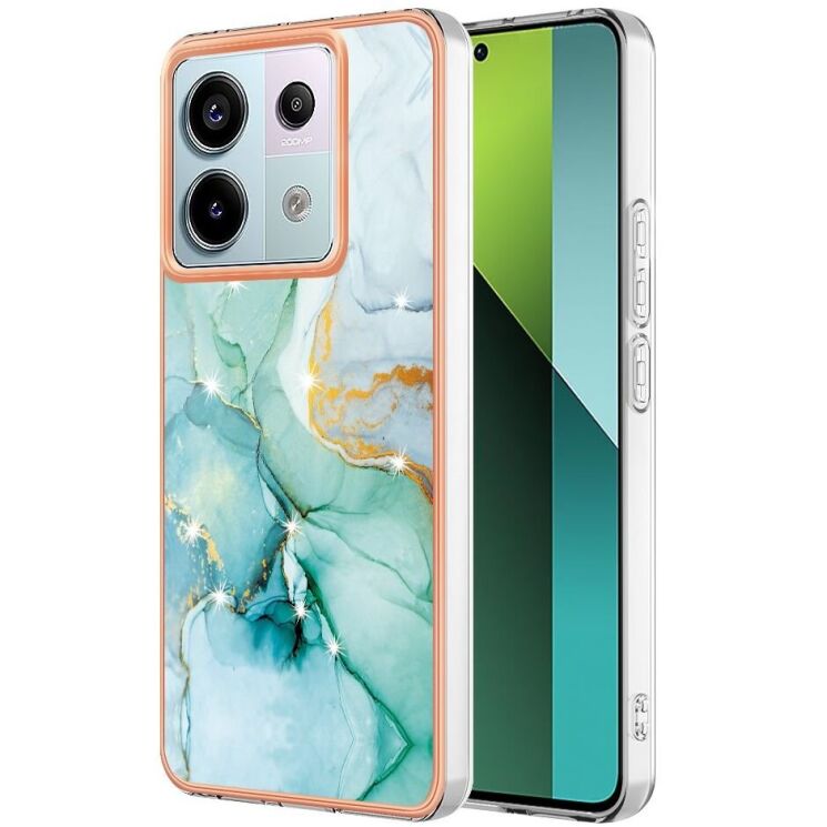 Защитный чехол Deexe Marble Style для Xiaomi Redmi Note 13 Pro 5G / Poco X6 - Green: фото 1 из 6