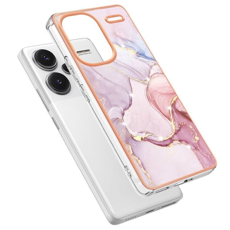 Захисний чохол Deexe Marble Style для Xiaomi Redmi Note 13 Pro+ - Rose Gold: фото 2 з 6