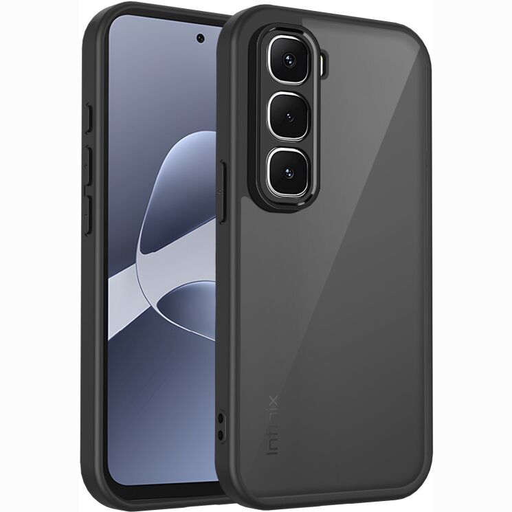 Защитный чехол Deexe Matte Skin для Infinix Hot 70 - Transparent Black (422004TB) Защитный чехол Deexe Matte Skin для Infinix Hot 70 - Transparent Black: фото 1 из 8