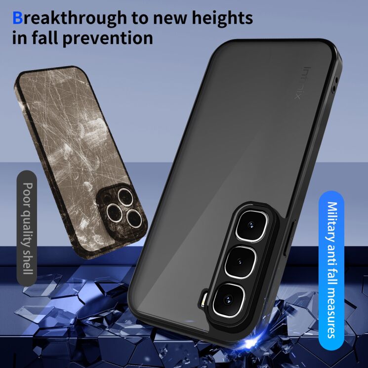 Защитный чехол Deexe Matte Skin для Infinix Hot 70 - Transparent Black (422004TB) Защитный чехол Deexe Matte Skin для Infinix Hot 70 - Transparent Black: фото 7 из 8