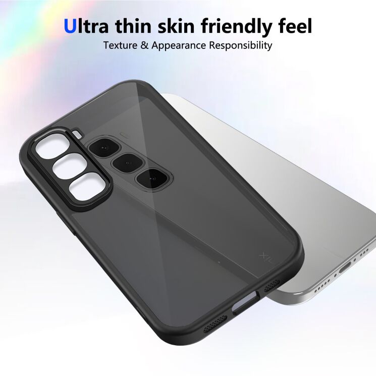 Защитный чехол Deexe Matte Skin для Infinix Hot 70 - Transparent Black (422004TB) Защитный чехол Deexe Matte Skin для Infinix Hot 70 - Transparent Black: фото 3 из 8
