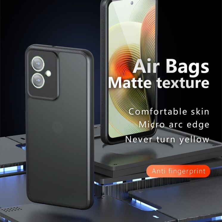 Захисний чохол Deexe Matte Skin для Motorola Moto G55 - Transparent / Black: фото 2 з 11