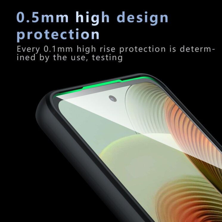 Захисний чохол Deexe Matte Skin для Motorola Moto G55 - Transparent / Black: фото 7 з 11