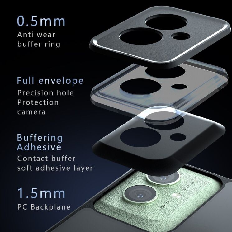 Захисний чохол Deexe Matte Skin для Motorola Moto G55 - Transparent / Black: фото 10 з 11