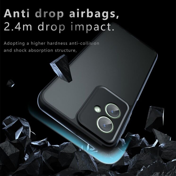Захисний чохол Deexe Matte Skin для Motorola Moto G55 - Transparent / Black: фото 4 з 11