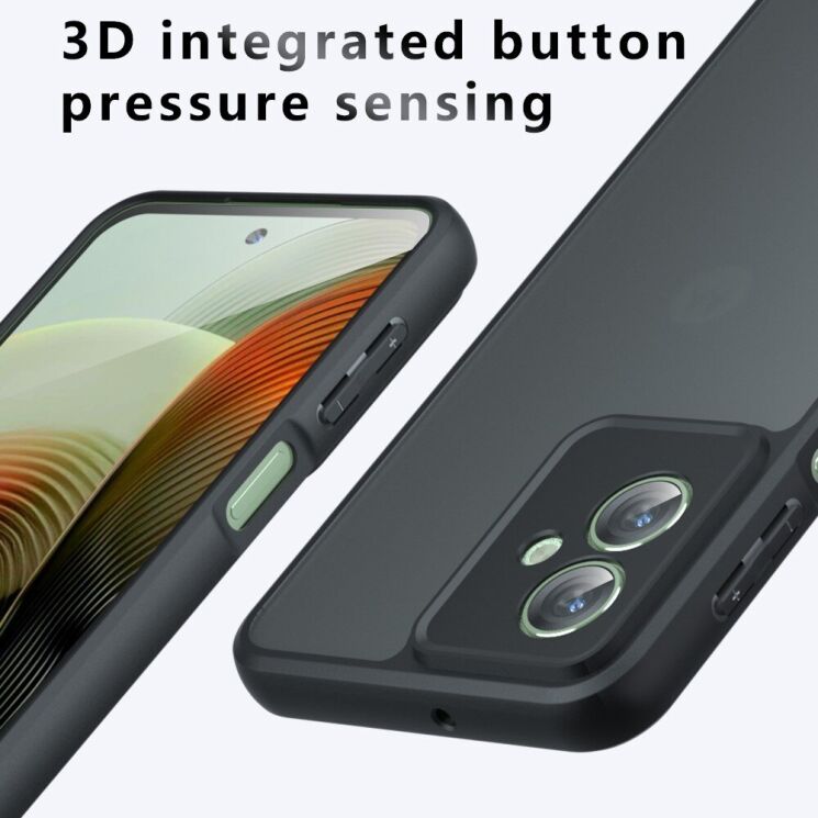 Захисний чохол Deexe Matte Skin для Motorola Moto G55 - Transparent / Black: фото 11 з 11